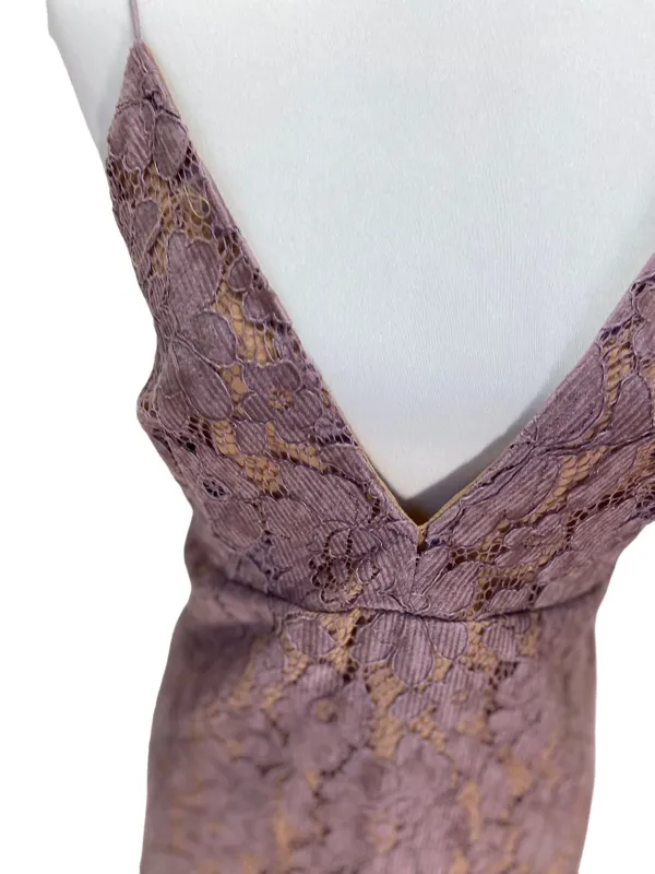 Free People Womens Dangerous Love Deep V Lace Mini Dress Purple Size 12 NEW Boho - Image 8