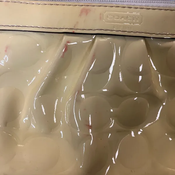 Coach Yellow Patent Leather Signature Print Wristlet - Image 2