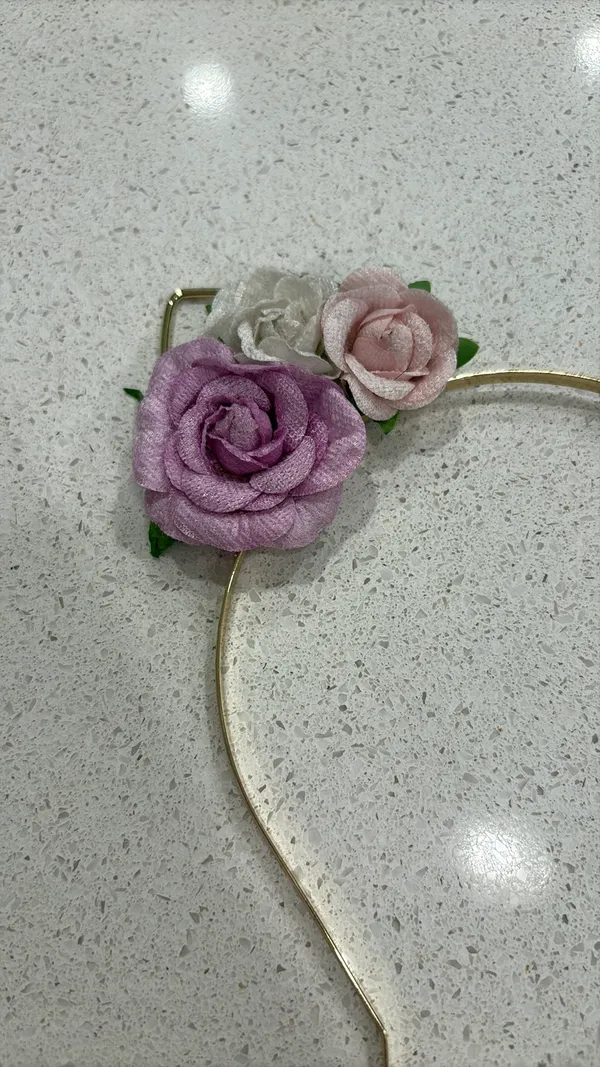 Floral cat ears headband Purple Size undefined - Image 2