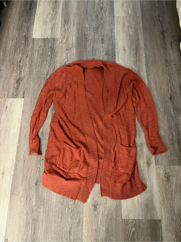 Sonoma Knit Cardigan Womens Small Terracotta Longline Open Front Sweater - Image 4