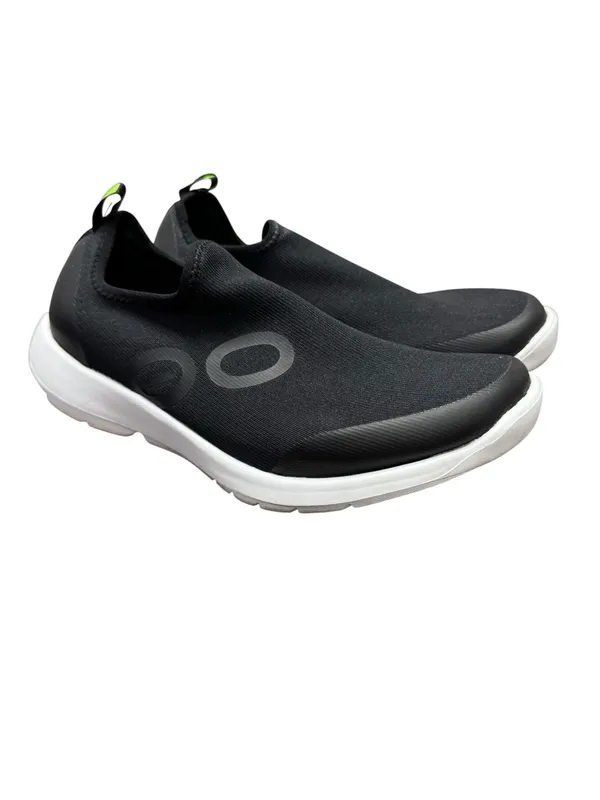 OOFOS OOmg Sport Slip On Lowtop Sneakers Shoes Black White Logo Womens 9 EU 40 - Image 3