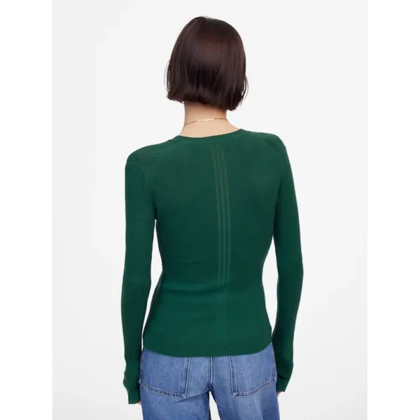 Madewell Merino Wool-Silk Blend Cardigan Sweater Mallard Green Size XS - Image 3