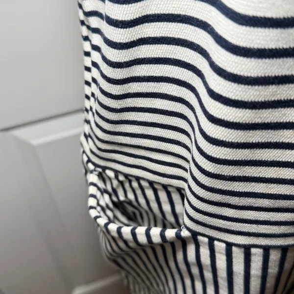 Madewell Striped Short Sleeve T-Shirt Dress Navy White Small Casual Preppy - Image 2