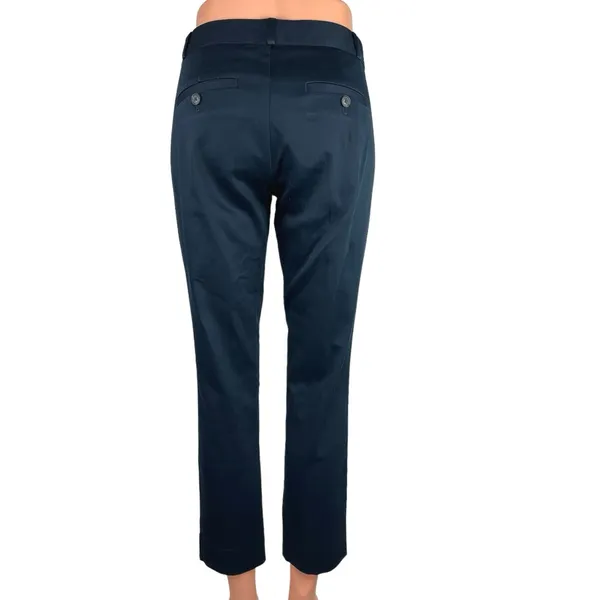 Banana Republic Navy Blue Mid Rise Career Cropped Straight Leg Pants Size 2 - Image 3
