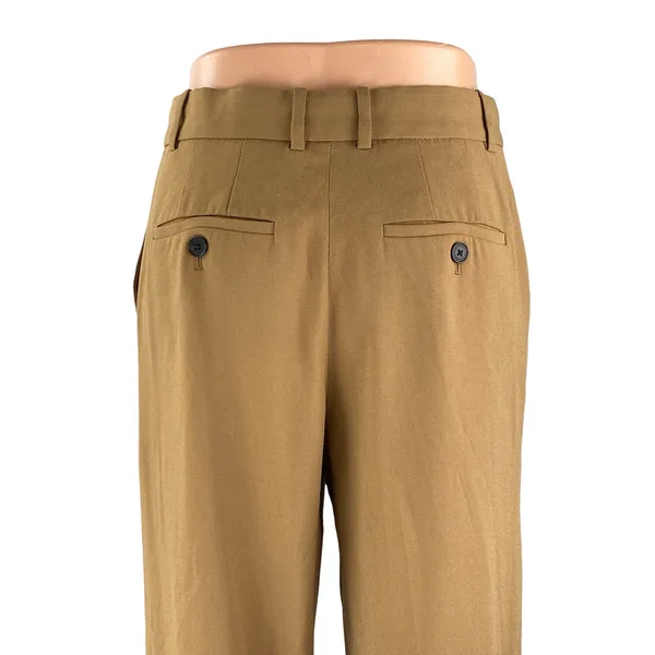 Aritzia Babaton Women's Tan High Waisted Wide Leg Straight Trousers Pants Size 4 - Image 4