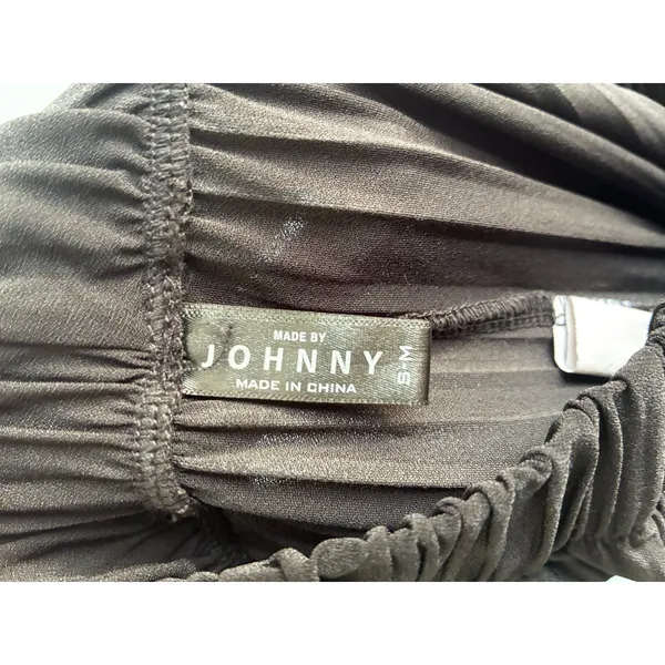 Made By Johnny Wide Leg Pleated Pants Black S/M - Image 4