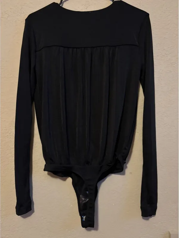 Free People Black Long Sleeve Bodysuit Size Medium - Image 4