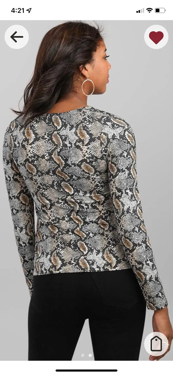 Buckle Snake Print Top - Image 2