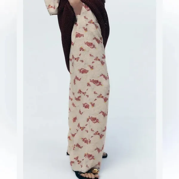 Zara Printed Cuffed Hem Mid-Rise Dress Pants(Size Small) - Image 3