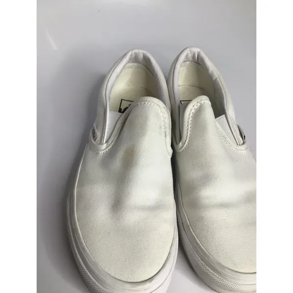 Vans Slip-On Shoes Womens 6 White Good Canvas Low Top Sneakers casual trendy - Image 3