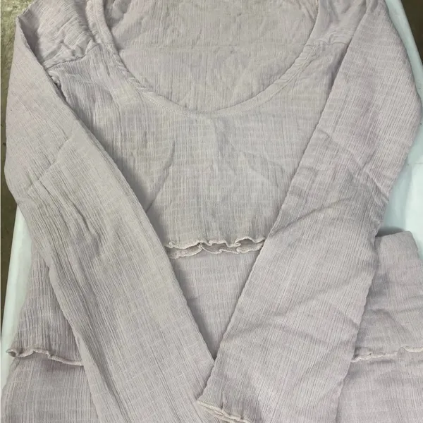 Free People Gathered Cotton Stretch Soft Mauve 2 Piece Skirt Set. Size X-Large - Image 4