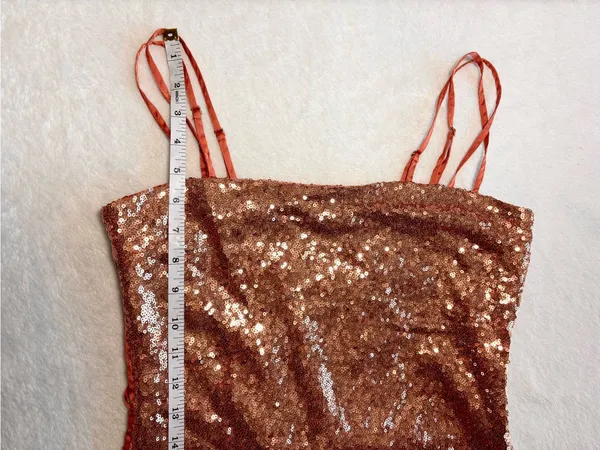 House of‎ CB Harlee Sequin Lace Up Back dress size L - Image 10