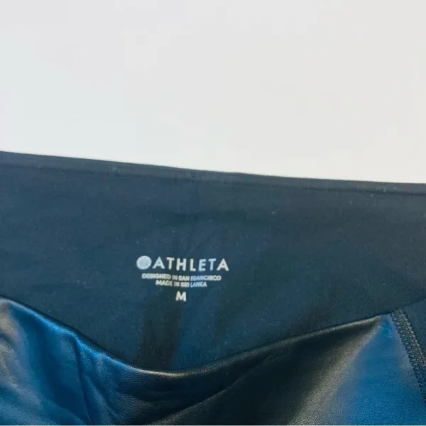 Athleta Faux Leather‎ Gleam Leggings Womens Medium Black High Rise Yoga Pants - Image 8