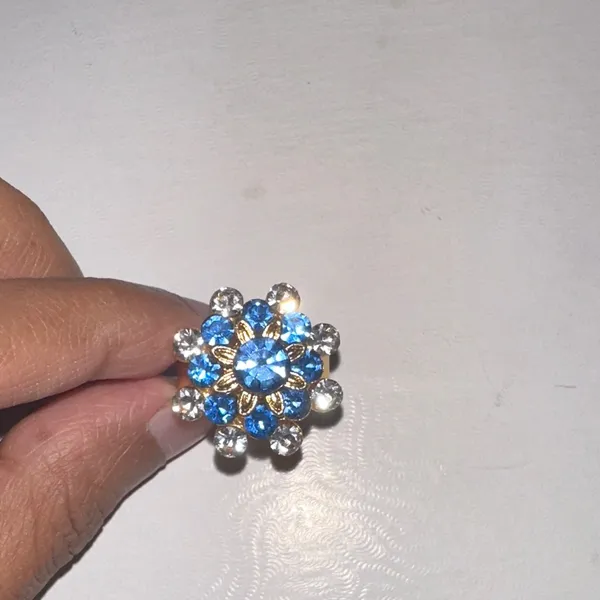 ✨Elegant Blue and Gold Crystal Ring - Image 4