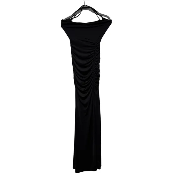 Windsor Black Ruched Bodycon Dress Size S - Image 2