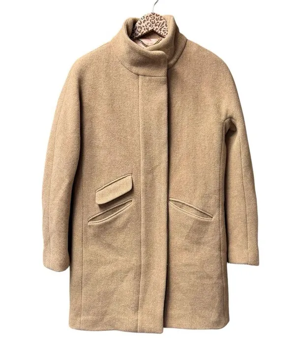 J. Crew Cocoon Coat Italian Stadium-Cloth Wool Blend Nello Gori Beige 2 - Image 2