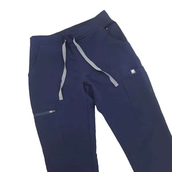 figs navy scrub pants style tw2000p size xxs tie waist zipper pockets - Image 5