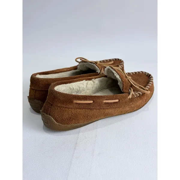 Minnetonka‎ Brown Suede Shearling Lined Moccasins Leather Laces Women's 6 - Image 7