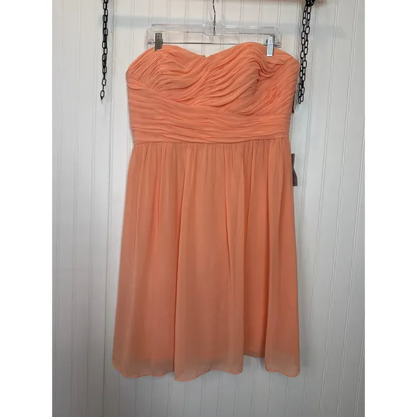 NWT Donna Morgan Peach Short Cocktail Dress Strapless Bridesmaid Wedding Sze 18 - Image 2