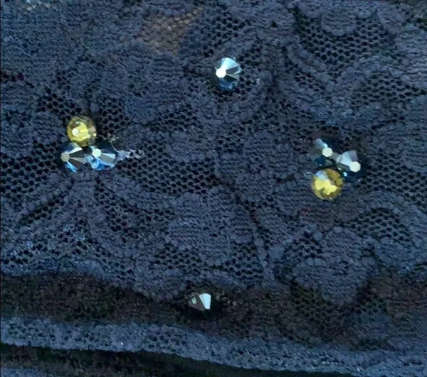 Aerie black lace strapless bralette with stones - Image 6