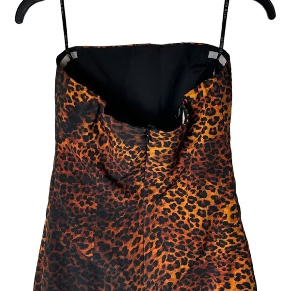 Black‎ Halo Jackie Dress Women 0 Brown Black Leopard Print Strapless Sheath - Image 6