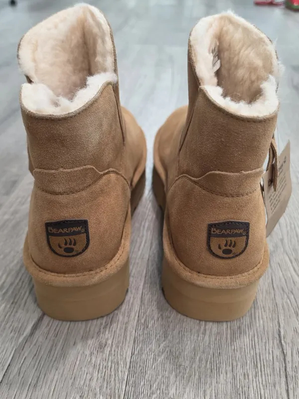 Bearpaw NWOB Women's Suede Zip-Up Ankle Boots With Sheepskin Lining Size 13 - Image 7
