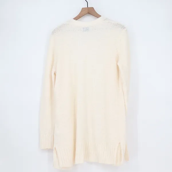 Old Navy Womens Cream Open Front Longline Cardigan Sweater Wool Blend Large - Image 5