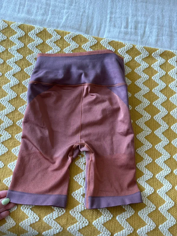 Athleta Allyson Felix Purple And Orange Biker Shorts - Image 5