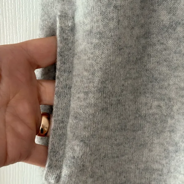 Adrienne Vittadini Light Gray Open Front Cashmere Cardigan‎ Size Small EUC - Image 3