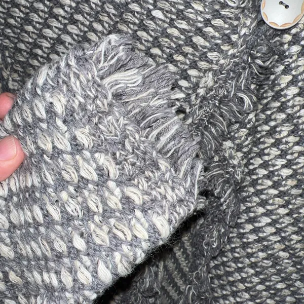 Anthropologie Angel of the North Tipperary Knit Sweater Jacket‎ Gray Small EUC - Image 5