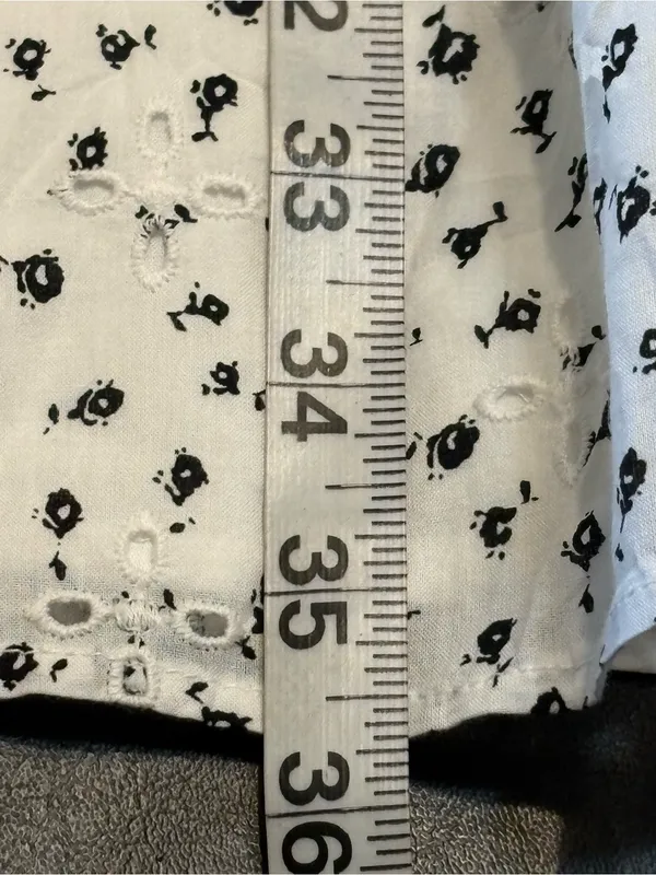 LOFT NWT White Mini Dress with Black Floral Print size 6 v-neck, ruffle sleeves - Image 15