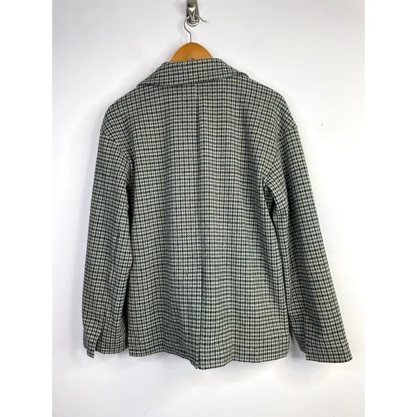 Madewell Houndstooth Plaid Soft Knit Stretch Oversized Blazer Jacket Womens S - Image 11
