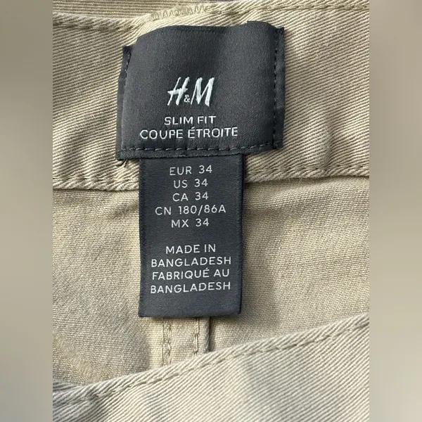 H&M Women’s Slim Fit Khaki Colored Pants SZ 34 - Image 13