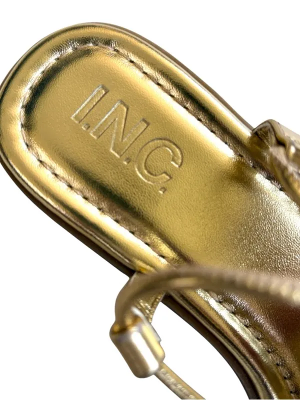 NEW INC Int'1 Concepts Glima Flower Ankle Wrap Sandals Gold Size 6 - Image 4