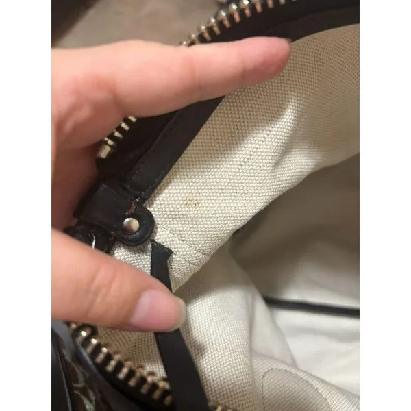 Coach F33504 Taxi Zip Top Tote In Signature Coated Canvas Women Bag Brown - Image 10