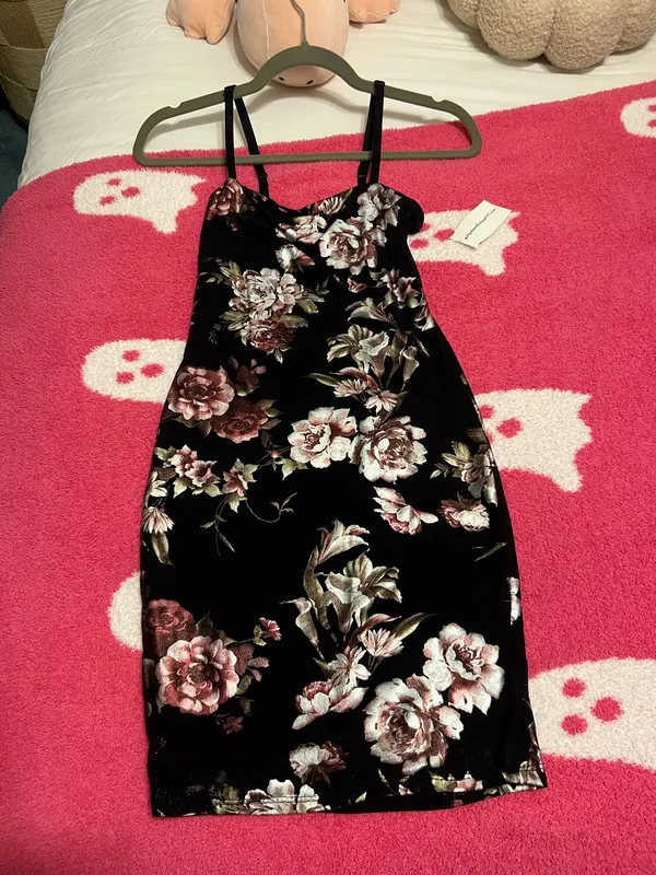 Mystique Boutique Black floral mini dress #floraldress - Image 4
