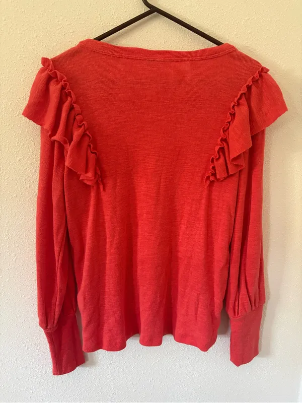 Pilcro Women’s Ruffle Long Sleeve Top - Image 2
