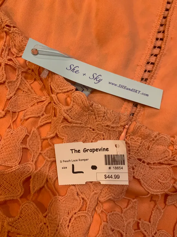She & Sky Orange Romper - Image 4