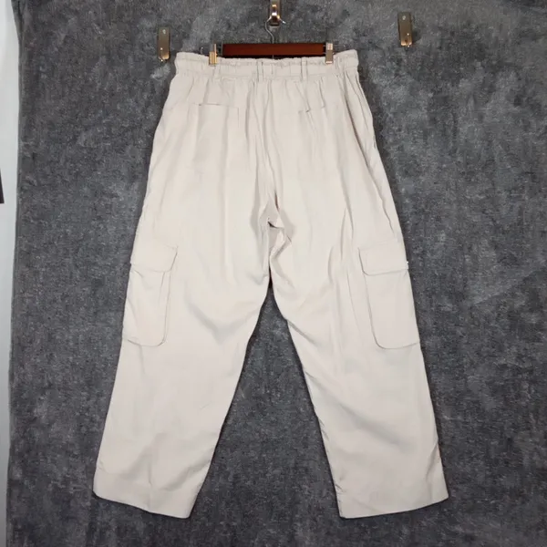 Quince Vintage Wash Tensel Drawstring Cargo Womens Pants Shale Color Sz Large - Image 4