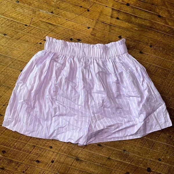 Vita Grace lilac sky M Isla cotton beach striped shorts - Image 4