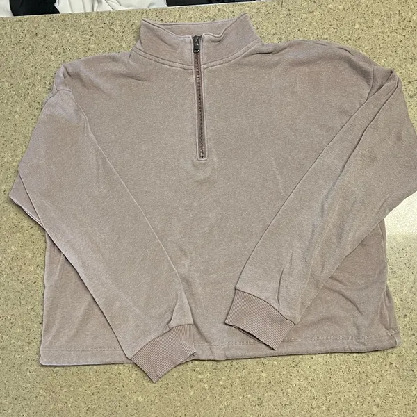 American Eagle Cropped Half Zip Pullover - Image 2