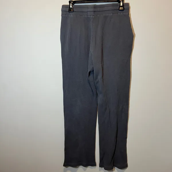 Losano Organic Cotton Waffle Knit Lounge Pants Charcoal Gray Drawstring Small - Image 3