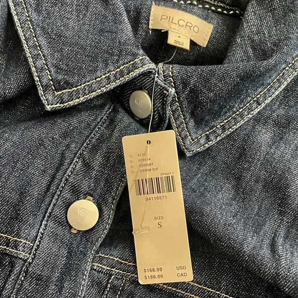 NWT! Anthropologie PILCRO Long-Sleeve Button-Front Seamed Denim Mini Dress Small - Image 12