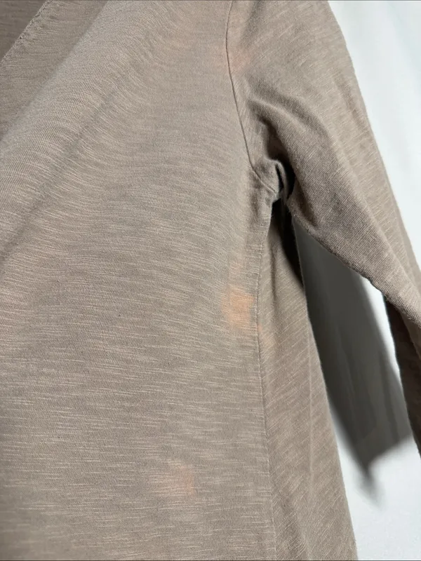 Soft Surroundings Danielle Button Tunic 3/4 Sleeve Cotton Desert Stone Size L - Image 8