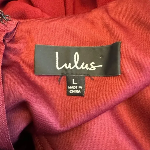 Lulus - Infinite Glory Wine Red Maxi Dress Sz L - Image 10
