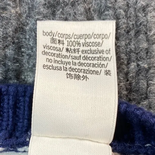 PINK Victoria's Secret Sweater Women M Blue White Striped Cropped Sleeve Detail - Image 7