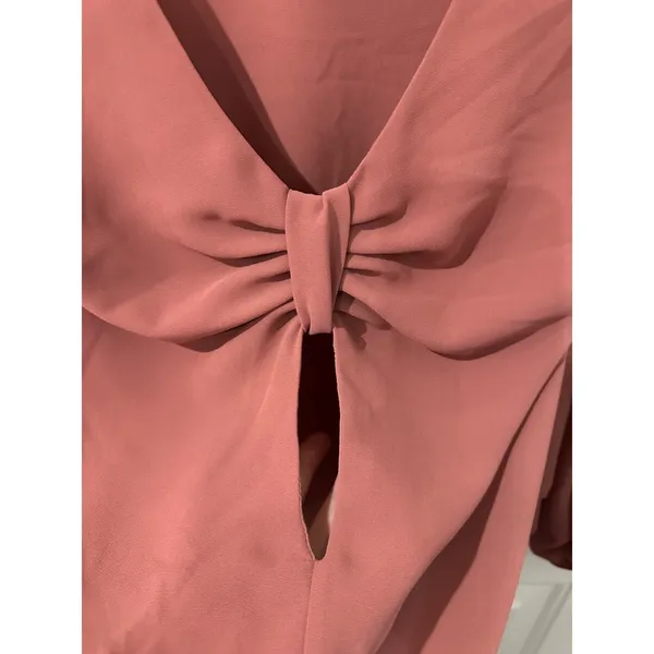 Rust Pink Long-Sleeve Blouse with Open Back Detail By Miami‎ S - Image 3