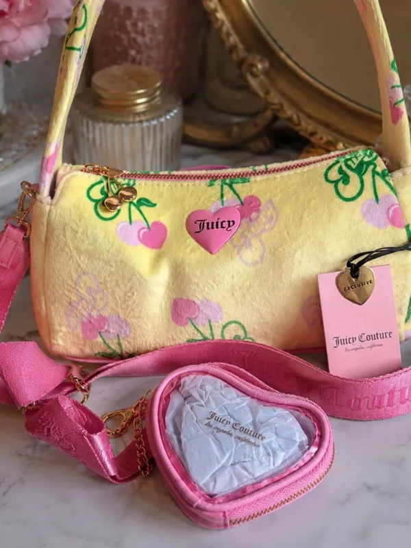 Juicy Couture Yellow Iris Cherry Retro Shoulder Crossbody Bag NWT - Image 5