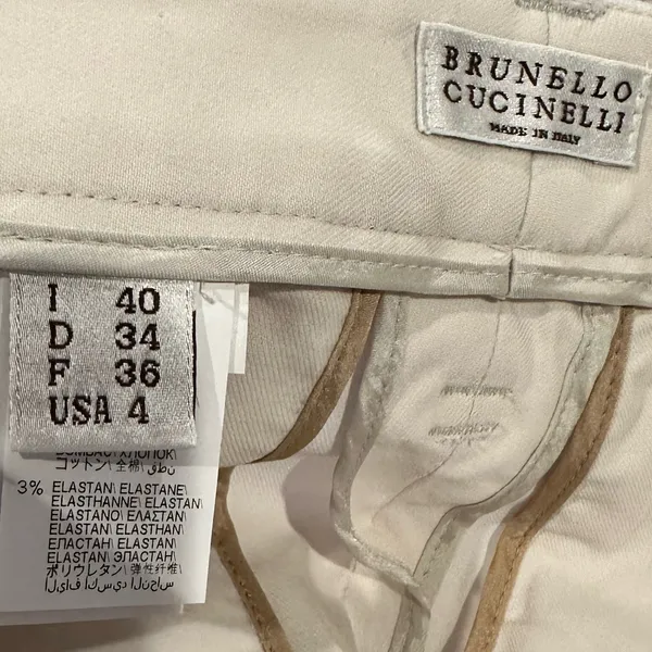 Brunello Cucinelli Womens Tan Embellished Pockets Chinos Size 4 - Image 8