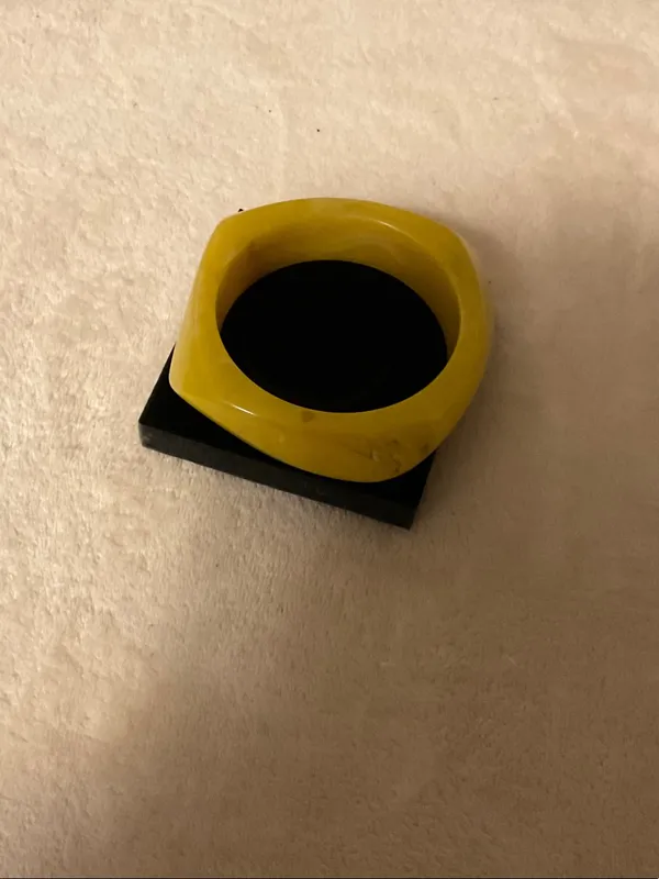Yellow Resin Twist Bangle Bracelet - Image 2